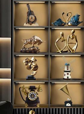 酒柜装饰品套装办公室复古摆设家居客厅电视柜书柜现代摆件高级感