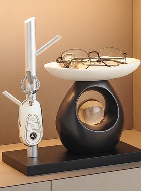 石来运转钥匙收纳玄关摆件入户客厅酒柜玄关现代轻奢高.档乔迁礼