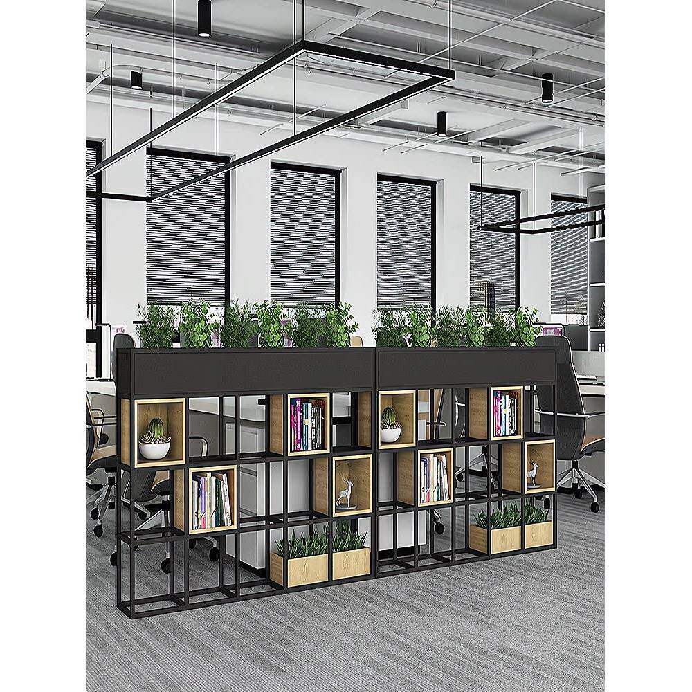北欧现代铁艺隔断置物架办公室餐厅饭店卡座工业风装饰屏风矮花架