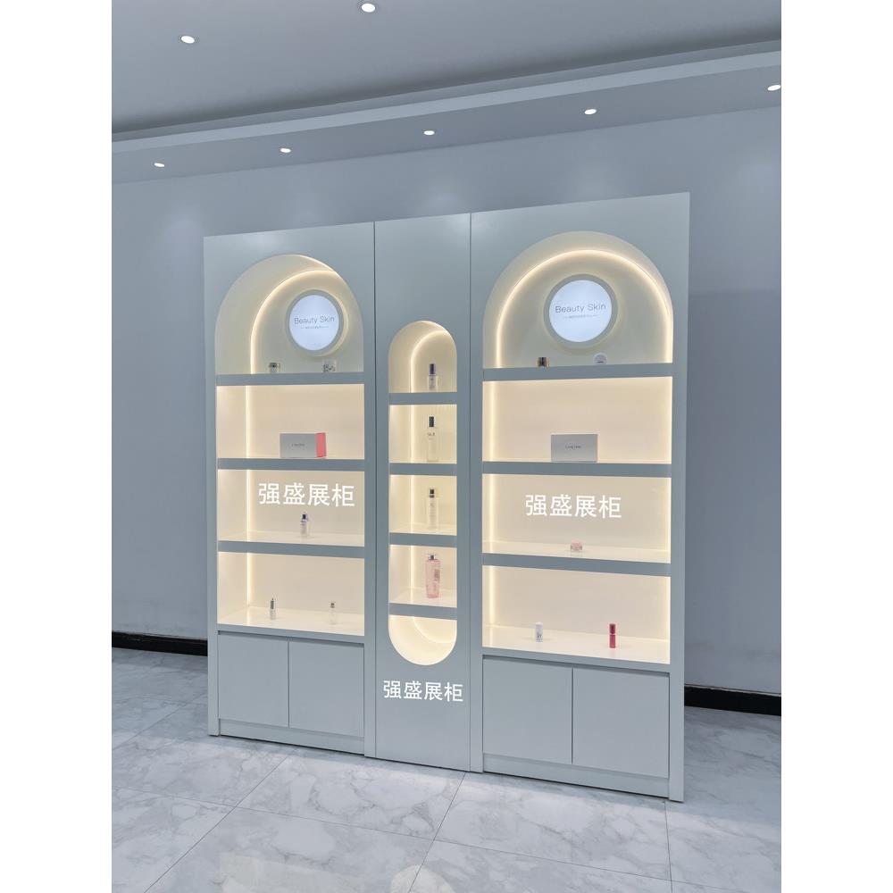 化妆品展示柜美容院产品展示柜彩妆柜护肤品展柜理发美甲店陈列柜