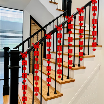 结婚楼梯扶手装饰拉花挂件