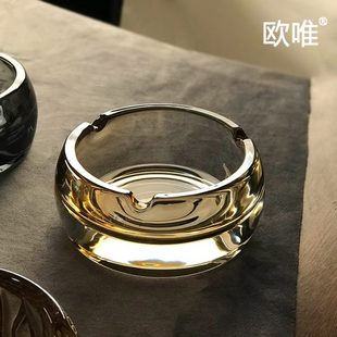 奢华烟缸客厅个性 北欧创意水晶烟灰缸ins风大号家用时尚 潮流简约