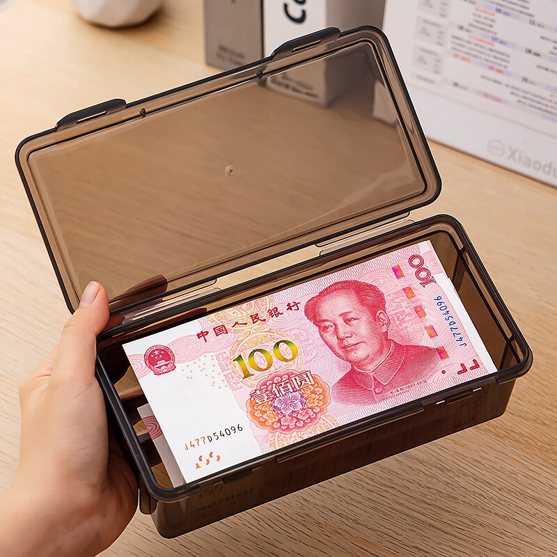 现金收纳盒万元百元纸币收银保护盒硬币钞票盒收纳箱盒子纸钞盒