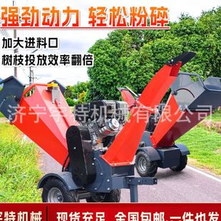 园林树枝粉碎机秸秆木材粉碎机家用型粉碎机林业果园碎枝机 履带式