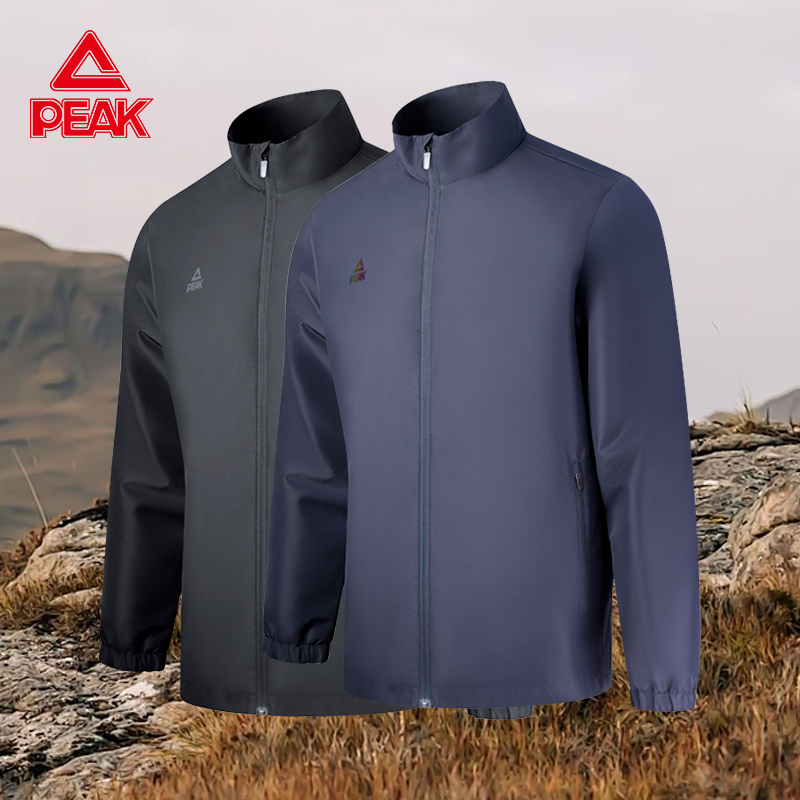 匹克棉质秋冬纯色立领外套商务休闲行政夹克男女同款运动外套跑步