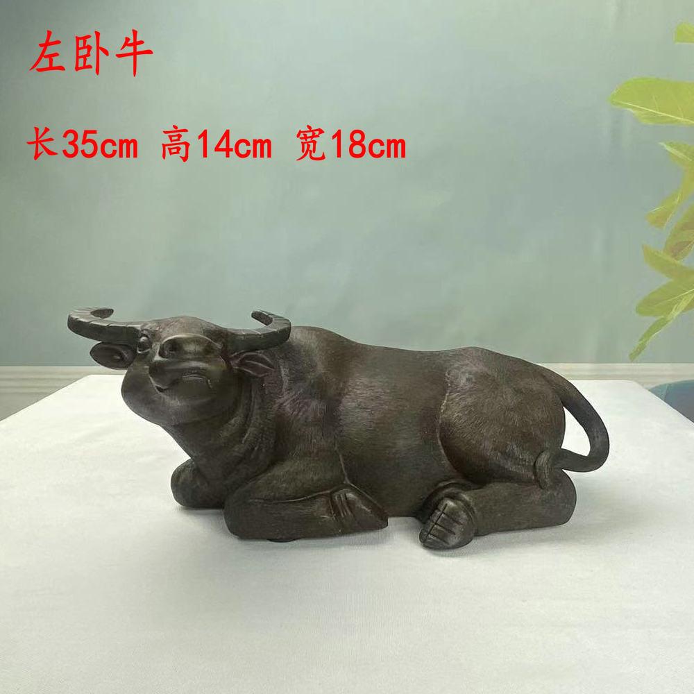 景德镇陶瓷陶土牛十二生肖牛客厅桌面摆件复古家居卧牛水牛乔迁财