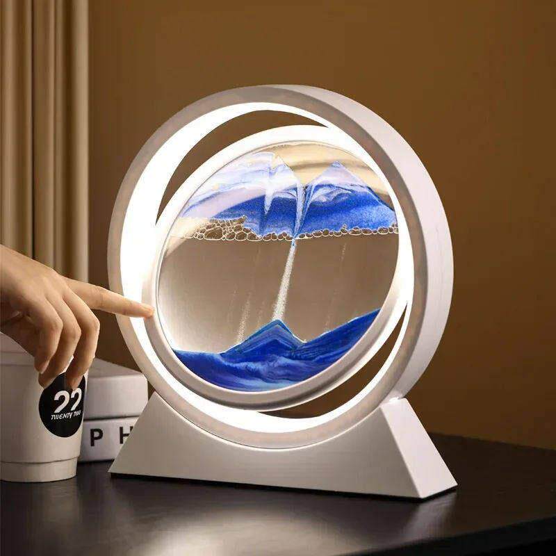 3D流沙画小夜灯氛围灯礼物沙漏解压摆件书房卧室台灯家居装饰礼物