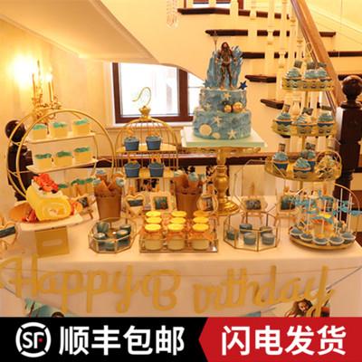 欧式甜品台摆件展示架甜点盘冷餐茶歇摆台蛋糕架子下午茶点心架