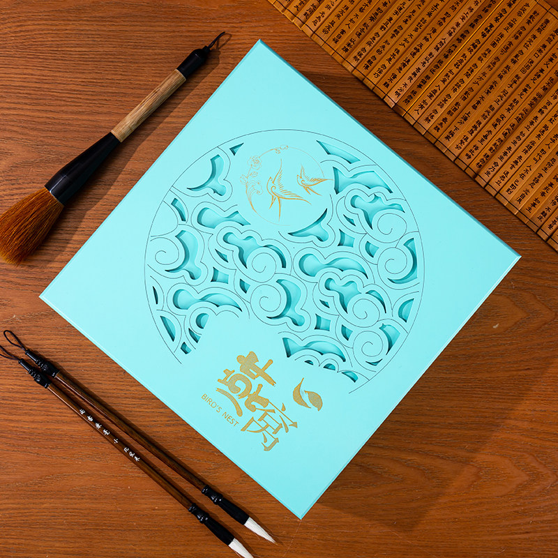 蓝色燕窝盒兰色礼燕窝木盒燕窝包装盒燕窝礼品盒燕窝盒子燕窝礼盒