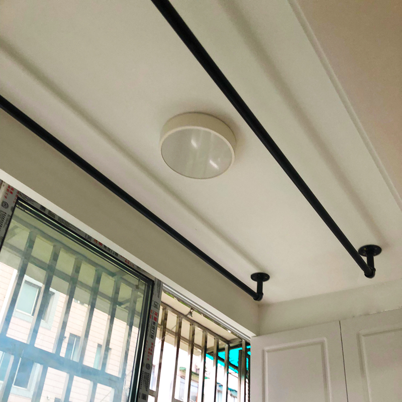 顶装阳台晒衣杆晾衣杆永固定式晾衣架单杆室内飘窗简易挂凉式衣杆