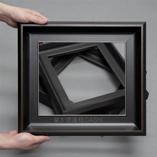 欧式复古典中古实木油画框外框定制挂墙相框镜框黑色装裱拼图照片