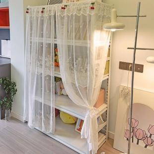 蕾丝纱帘书柜防尘遮挡帘免打孔魔术贴书架置物架帘壁柜橱柜纱帘
