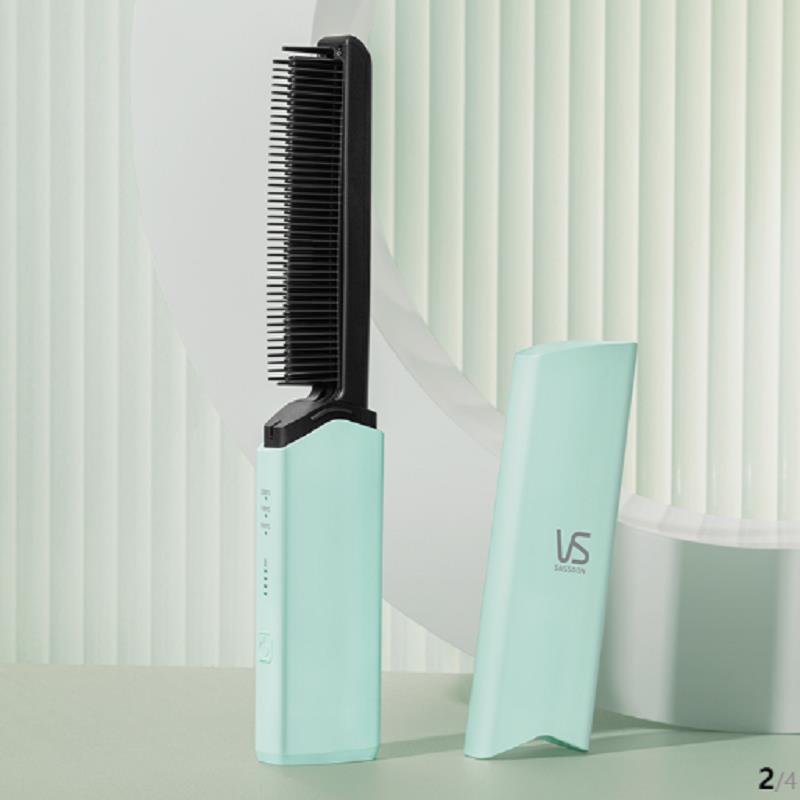 VS沙宣角蛋白涂层无线直发梳0311负离子冷风造型36mm大卷发棒两用