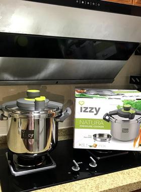 希腊IZZY高品质 304不锈钢复合底 钳式压力锅 高压锅 8L 送洗锅刷