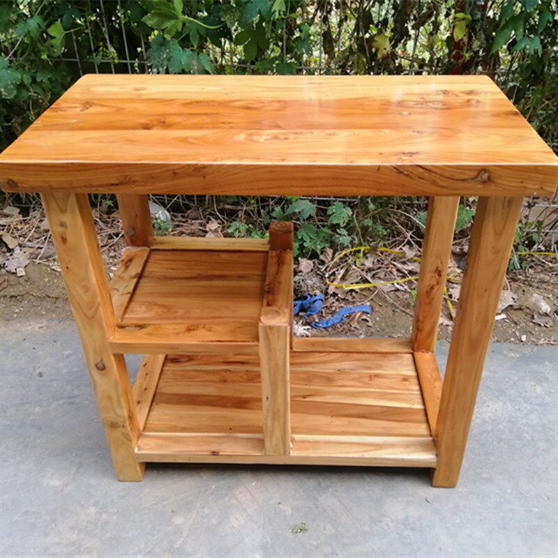 老榆木茶水柜原木边柜阳台水桶柜鱼缸底座角边几茶桌移动简约茶台