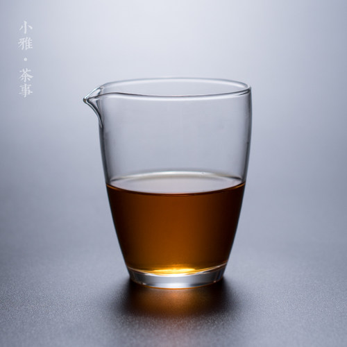 小雅 高硼硅玻璃耐热公道杯功夫茶具分茶器手抓匀杯茶道配件茶海