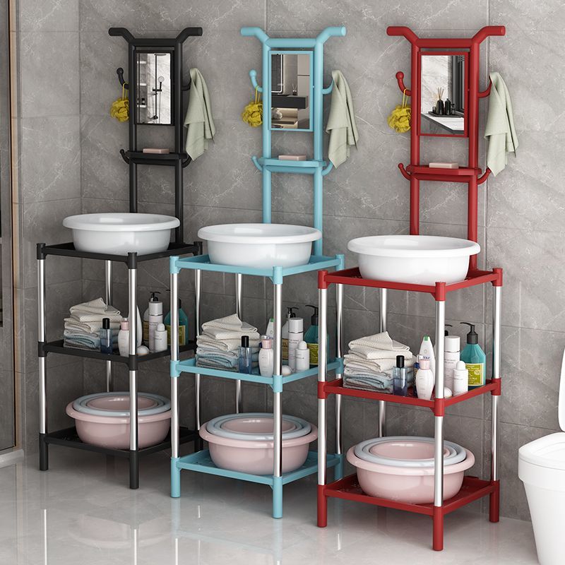 洗脸架洗脸盆架子落地家用新式农村老式现代洗手带镜子防水脸盆架