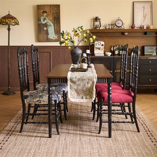 本来就复古/方糖餐桌/法式复古实木饭桌中古客厅白蜡木家用长方桌