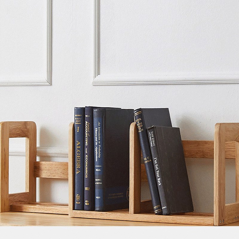 实木可伸缩书立j架大号学生收纳书架桌面书立书靠书夹高中生创意