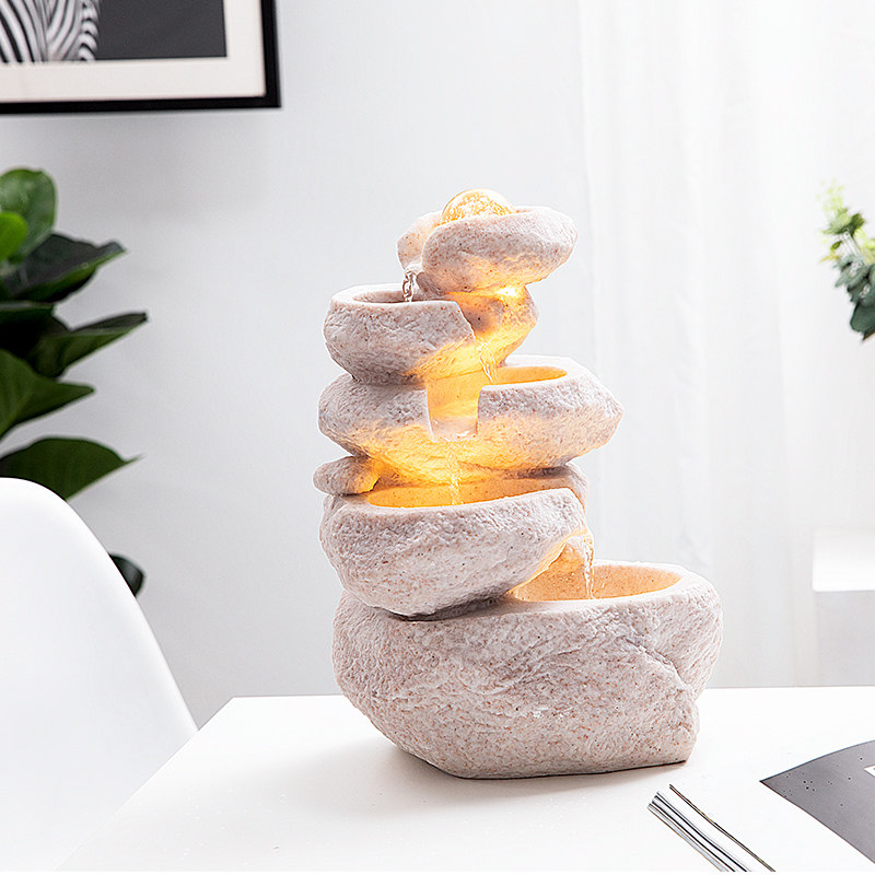 转运喷泉流水招财摆件办公室客厅电视乔迁开业礼品自动循环加湿器