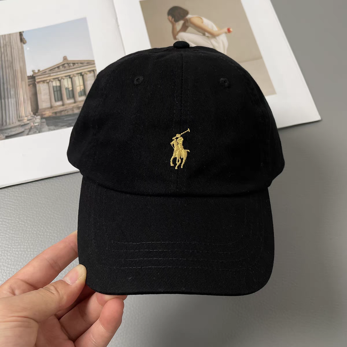 thumbnail for Hats, men's and women's gray hats, polo baseball caps, Internet celebrity stars, the same versatile face-showing small sunshade sunscreen peaked hat