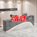 弧形收银台简约现代仿大理石美容院理发店台球烤漆吧台前台接待桌
