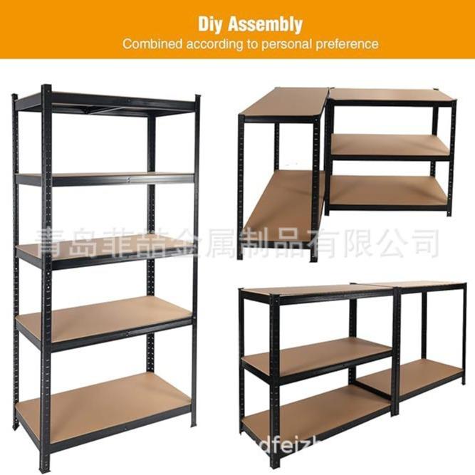 5层无螺丝MDF层板商店超市仓储货架家用车库正路收纳架书架