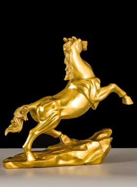 纯铜马到成功跃马摆件家居装饰品客厅办公室送朋S友工艺品开业礼