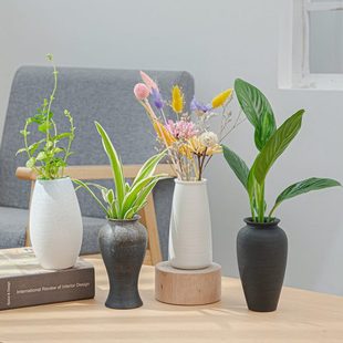 陶瓷水培小插花瓶干花装饰品摆件客厅北欧简约电视柜餐桌家居摆设