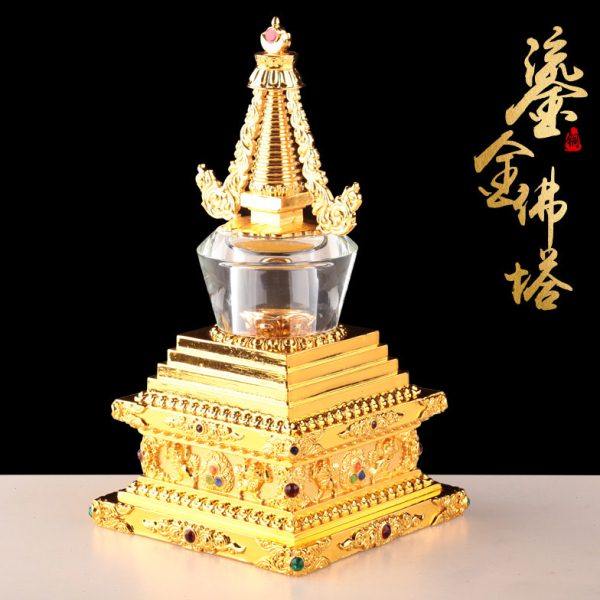 恒嘉佛品菩提塔水晶佛塔摆件密宗居家供奉家用宝塔 宝塔用品