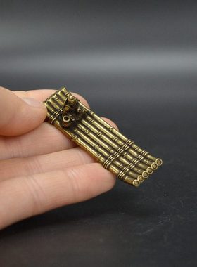 纯铜微雕筏钓老渔翁小摆件复古铜艺铜茶宠铜香插古玩铜器趣味铜件