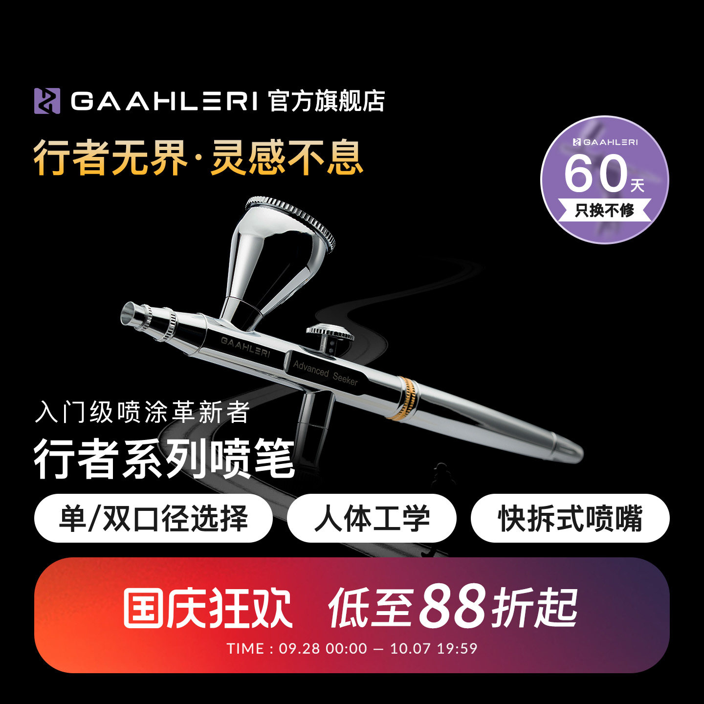 新手入门级行者双口径喷笔图片