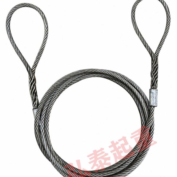 kt手工插编头加机器压制钢丝绳吊索具起重工具拖车绳吊车钢丝绳套