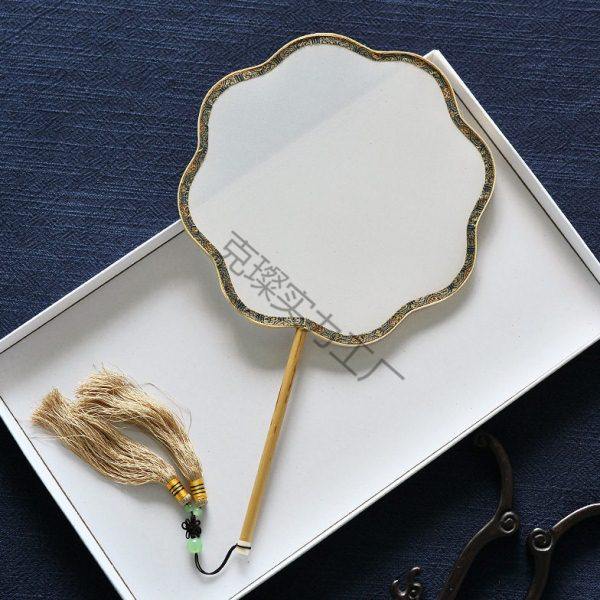 长柄空白真丝团扇湘妃竹柄扇面圆形熟绢作可画工笔国画刺绣龚之荣,居家日用,扇子,淘宝优惠券,粉丝福利购,淘宝优惠卷