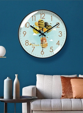 超静音6134挂钟客厅钟表时尚家用时钟挂表现代静音静音扫秒石英钟