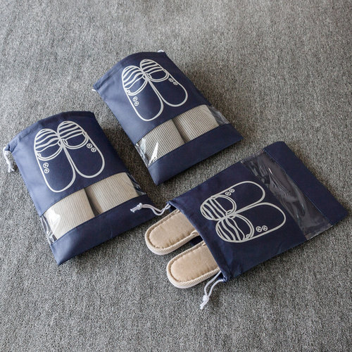 加大鞋子收纳袋子鞋包装鞋袋鞋罩束口抽绳防尘袋简约鞋盒旅行鞋套