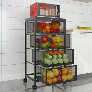 厨房用品收纳架落地多层锅具置物架家用多功能碗碟烤箱微波炉架子
