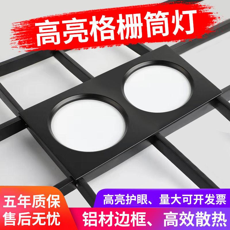 TCL双头筒灯led嵌入式长方形斗胆灯超薄射灯方形天花灯铜灯格栅灯