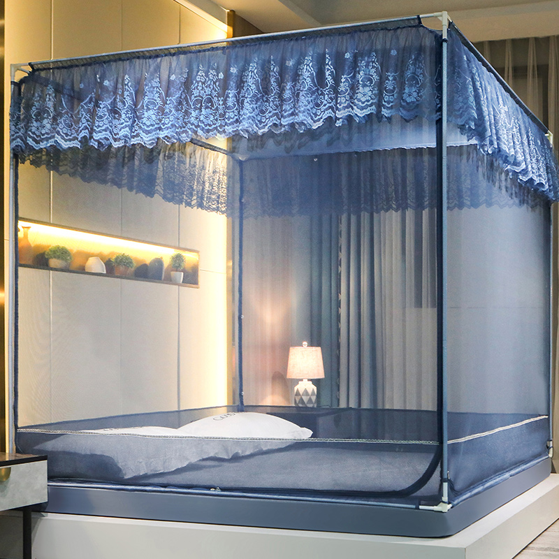 套床垫蚊帐无底公主风三门儿童防摔1.5m/I1.8x2乘两米二拉链床笠