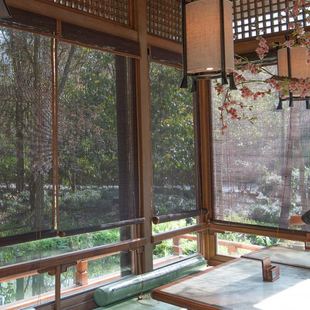 包边竹窗帘升降竹门帘卷帘阳台遮阳酒店民宿餐厅竹帘子卷拉窗帘竹