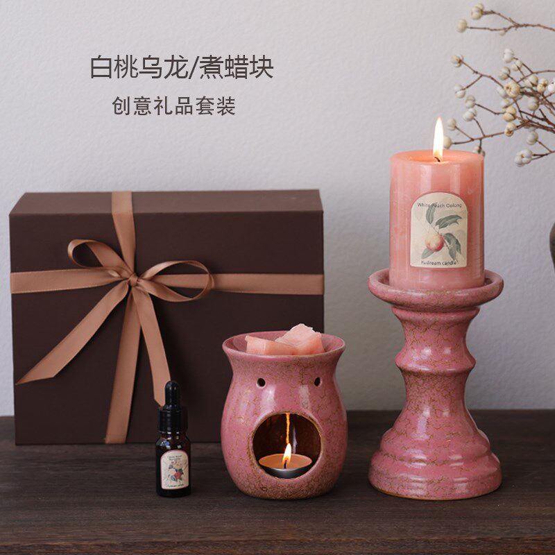 香薰蜡烛礼盒红色玫瑰套餐礼品烛台高级摆件生日礼物伴手礼结婚庆