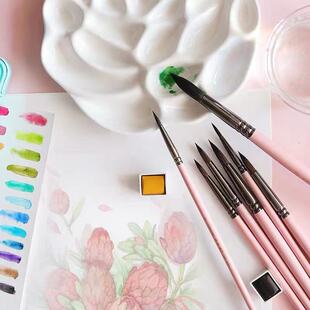 艺之笔狼毫620水彩油画毛笔勾线画笔水粉丙烯手绘描边套装 工笔画