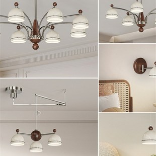 客厅主灯中古风胡桃木色覆古创意2025年新款吊灯高级感灯具