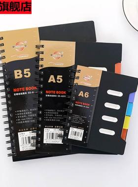 韩国文具笔记本B5线圈本侧翻加厚简约学生创意记事本办公16KB5 A5