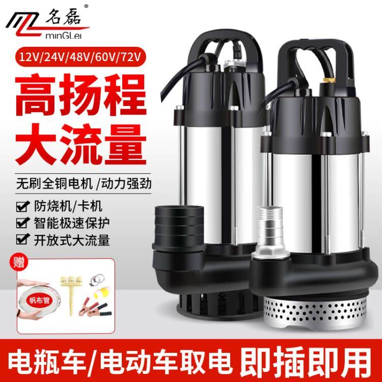 电动车专用抽水泵直流潜水泵48V60V72电动车抽水机农用灌溉深井泵
