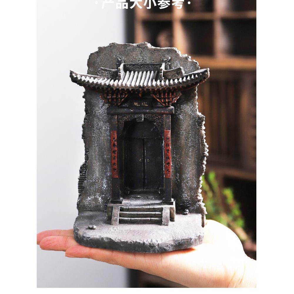 书柜中国创意建筑家居装饰办公室怀旧景观覆古中国风桌面鱼缸装饰