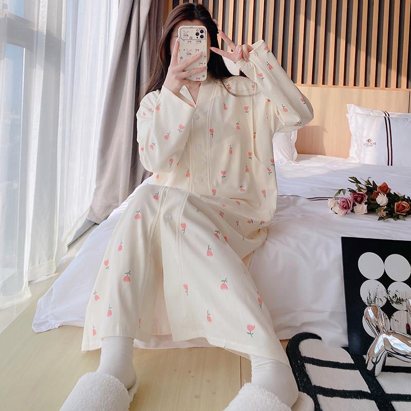 孕妇生产服进产房春秋夏季哺乳睡裙医院待产裙裤子大码秋冬月子服