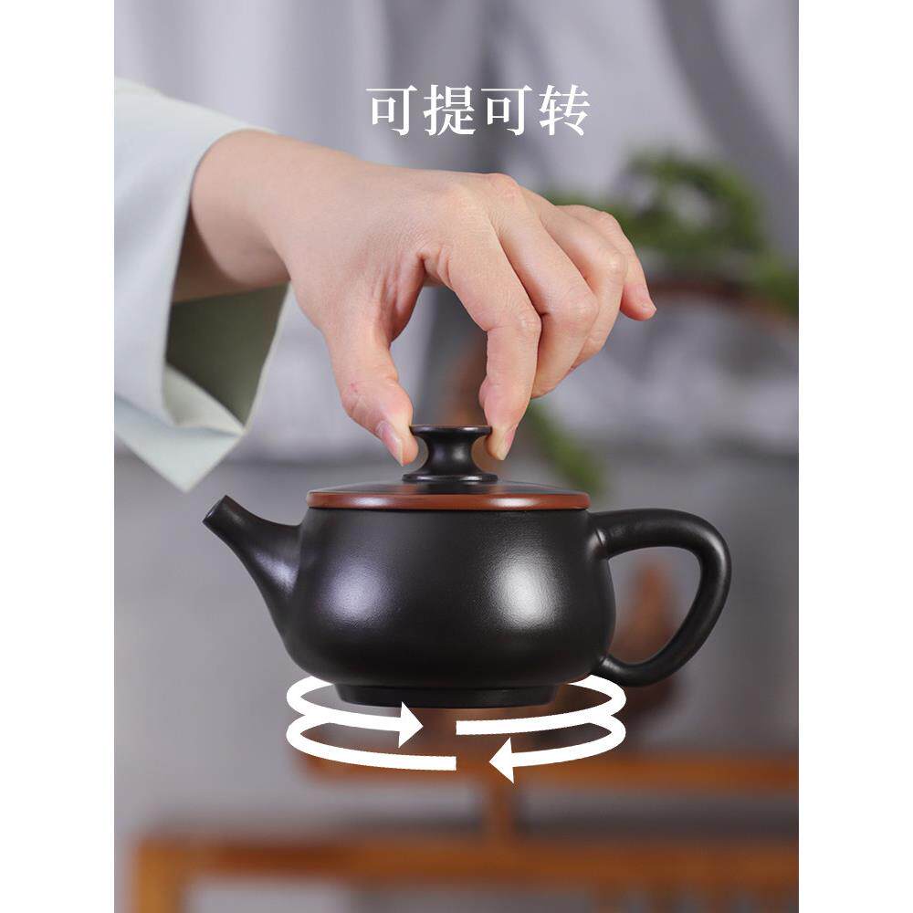 正宗建水紫陶茶壶,高档家用茶具,纯手工紫陶壶,汉瓦壶,可提可