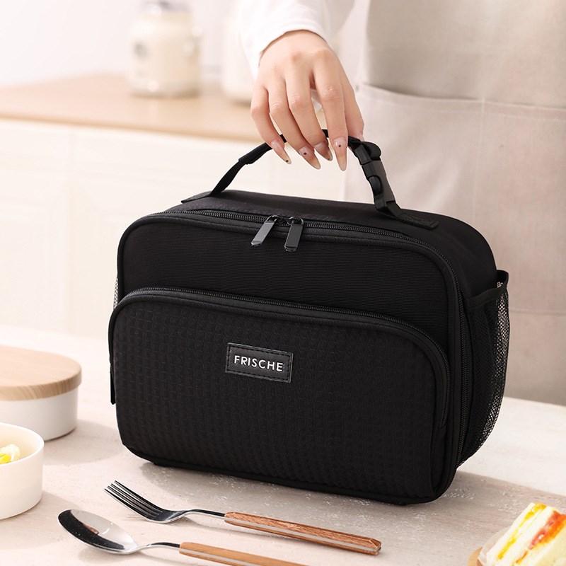 新款手提四方御膳冰包学生野餐上班族饭盒袋保温包住宿带饭餐包