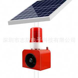 太阳能声光报警器人体微波感应路口森林水库户外工地语音提示器